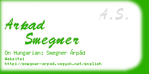 arpad smegner business card